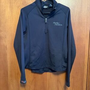Harley Davidson Black Quarter Zip Long Sleeve Medium